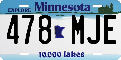 MN license plate 478MJE