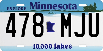 MN license plate 478MJU