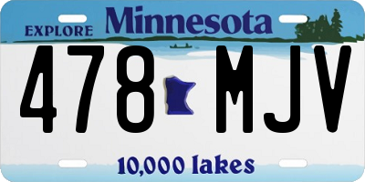 MN license plate 478MJV