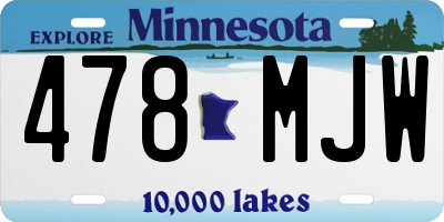 MN license plate 478MJW