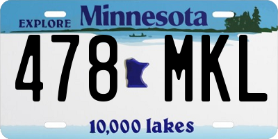 MN license plate 478MKL