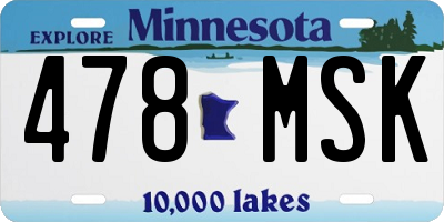 MN license plate 478MSK