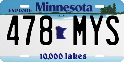 MN license plate 478MYS