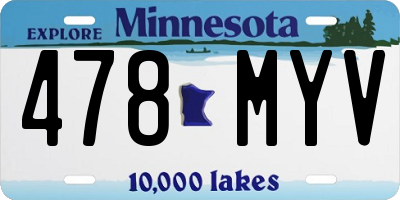 MN license plate 478MYV