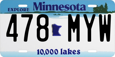 MN license plate 478MYW
