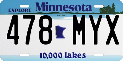MN license plate 478MYX
