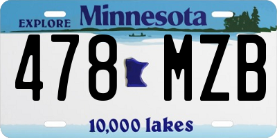 MN license plate 478MZB