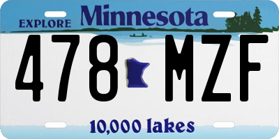 MN license plate 478MZF