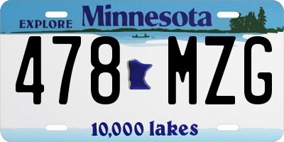 MN license plate 478MZG