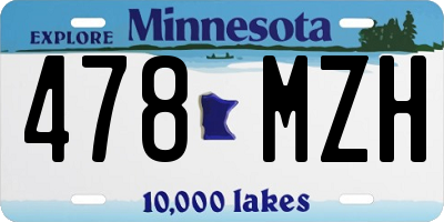 MN license plate 478MZH