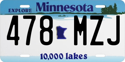 MN license plate 478MZJ