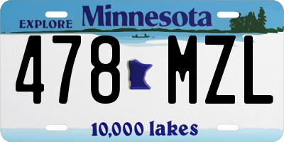 MN license plate 478MZL