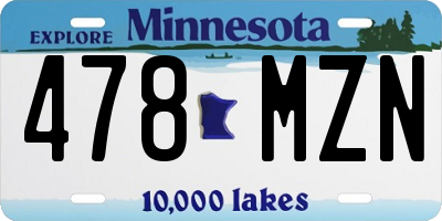 MN license plate 478MZN