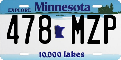 MN license plate 478MZP