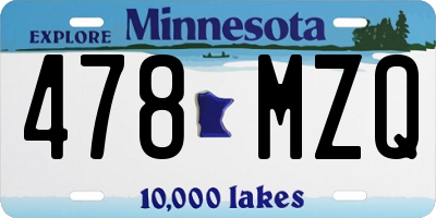 MN license plate 478MZQ
