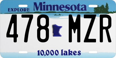 MN license plate 478MZR
