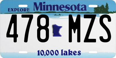 MN license plate 478MZS