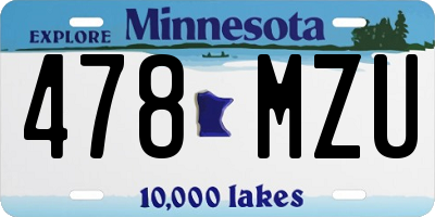 MN license plate 478MZU