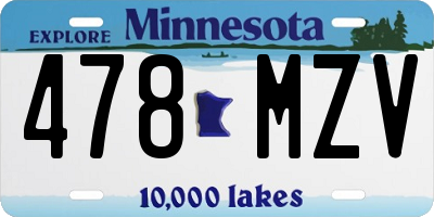 MN license plate 478MZV