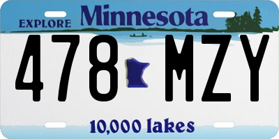MN license plate 478MZY