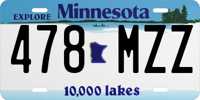 MN license plate 478MZZ