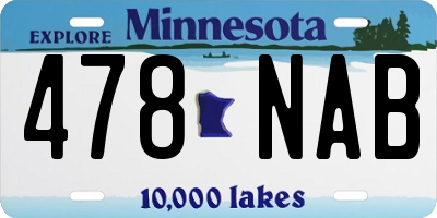 MN license plate 478NAB