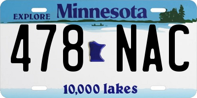 MN license plate 478NAC