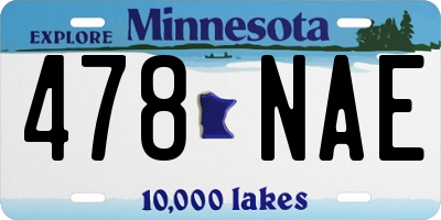 MN license plate 478NAE