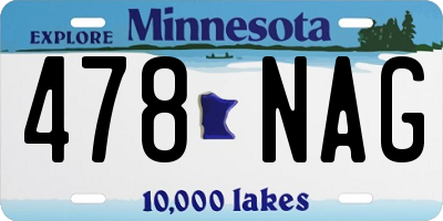MN license plate 478NAG