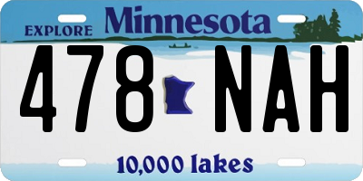 MN license plate 478NAH