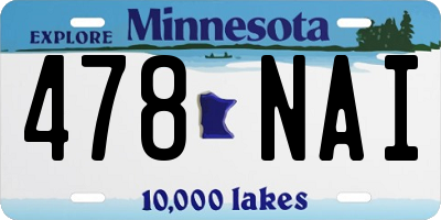 MN license plate 478NAI
