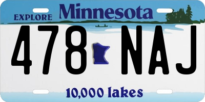 MN license plate 478NAJ