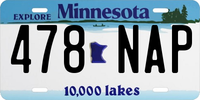 MN license plate 478NAP