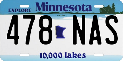 MN license plate 478NAS