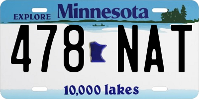 MN license plate 478NAT
