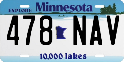 MN license plate 478NAV