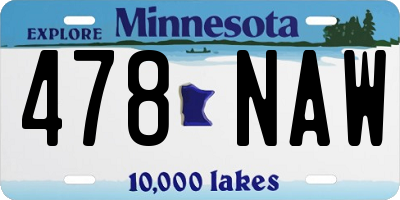 MN license plate 478NAW