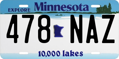 MN license plate 478NAZ
