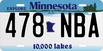 MN license plate 478NBA