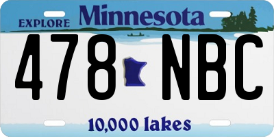 MN license plate 478NBC