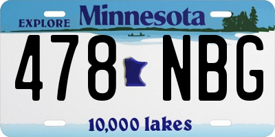 MN license plate 478NBG