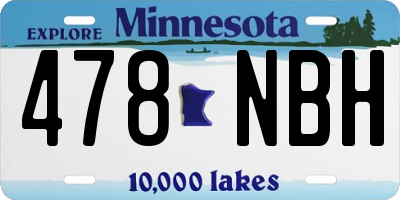MN license plate 478NBH