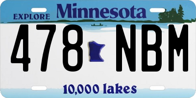 MN license plate 478NBM