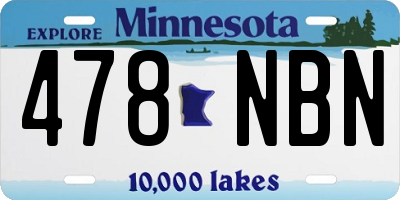 MN license plate 478NBN