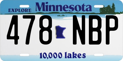 MN license plate 478NBP