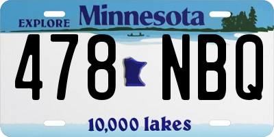 MN license plate 478NBQ