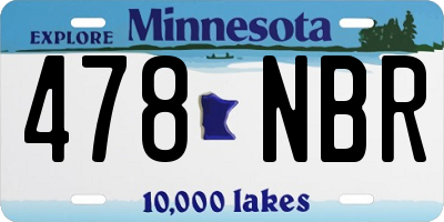 MN license plate 478NBR