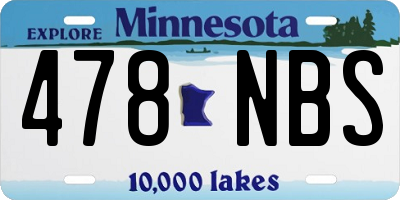 MN license plate 478NBS