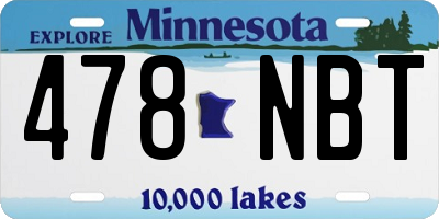 MN license plate 478NBT