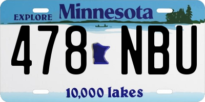 MN license plate 478NBU